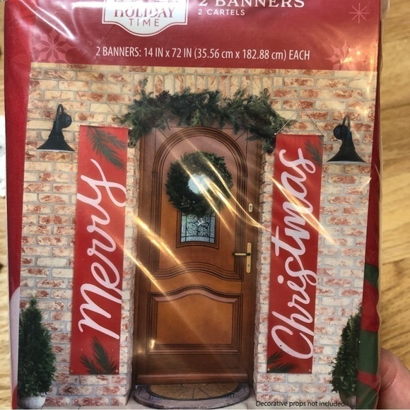 Merry Christmas Banners NEW Doorway 14x72” Red Holiday Decor - Picture 3 of 5